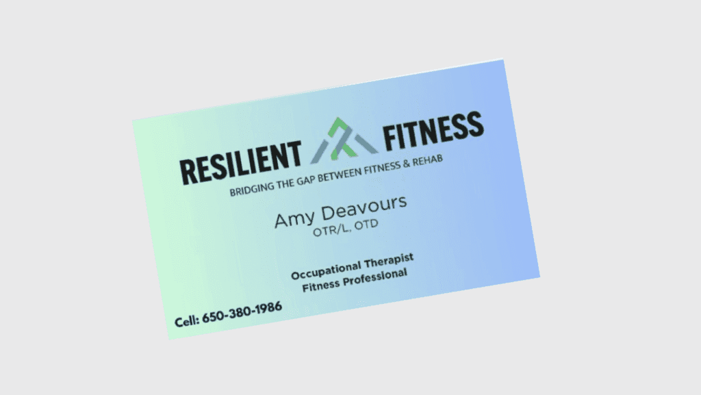 Business card design for Resilient Fitness from TM Media Concepts