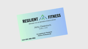 Business card design for Resilient Fitness from TM Media Concepts