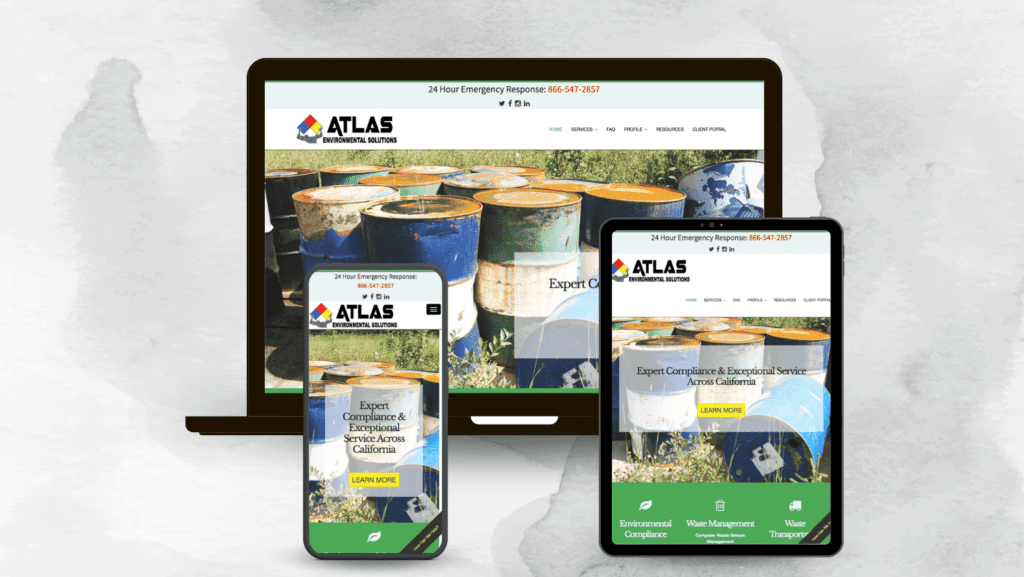 Clean and modern atlas environmental website redesign by Unfold Creative House
